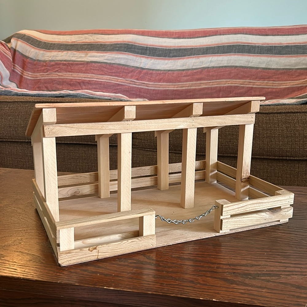 Handmade Toy Horse Wooden Stable Barn